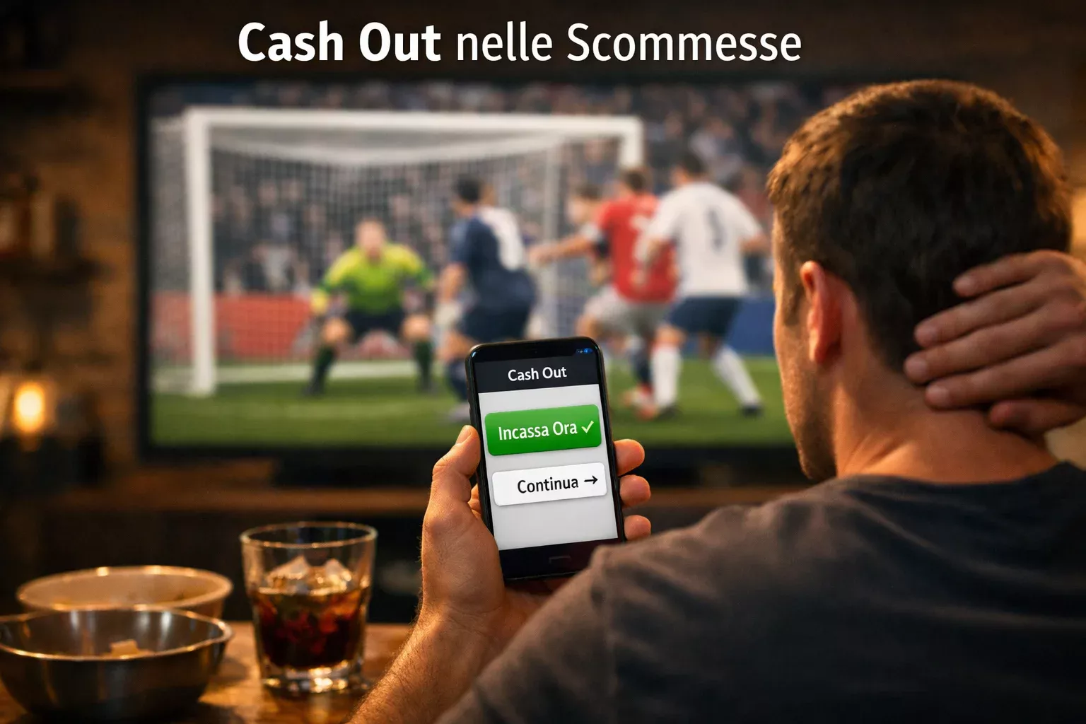 Scommettitore che valuta opzioni di cash out durante una partita