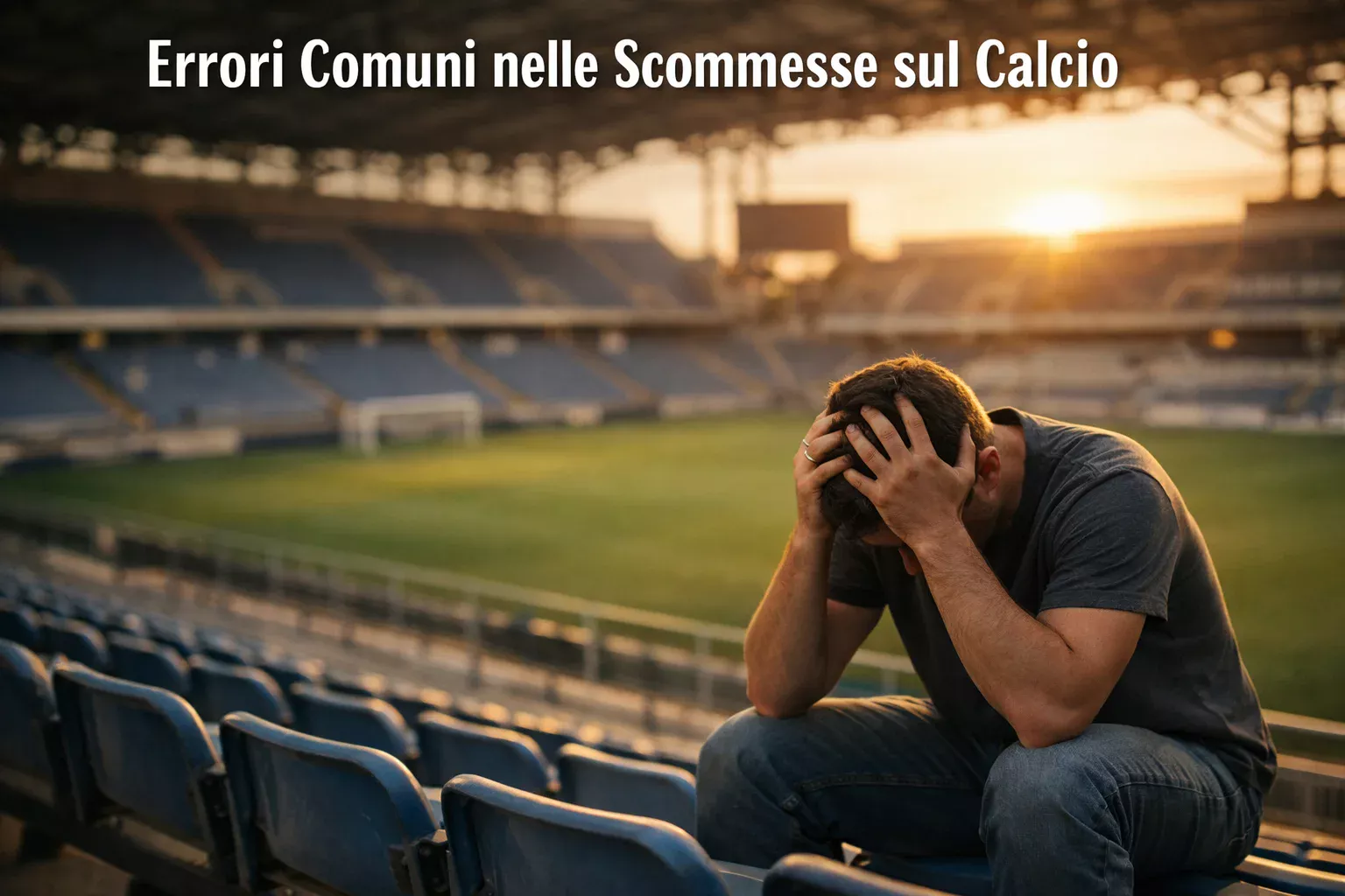 Tifoso deluso allo stadio durante una partita di calcio