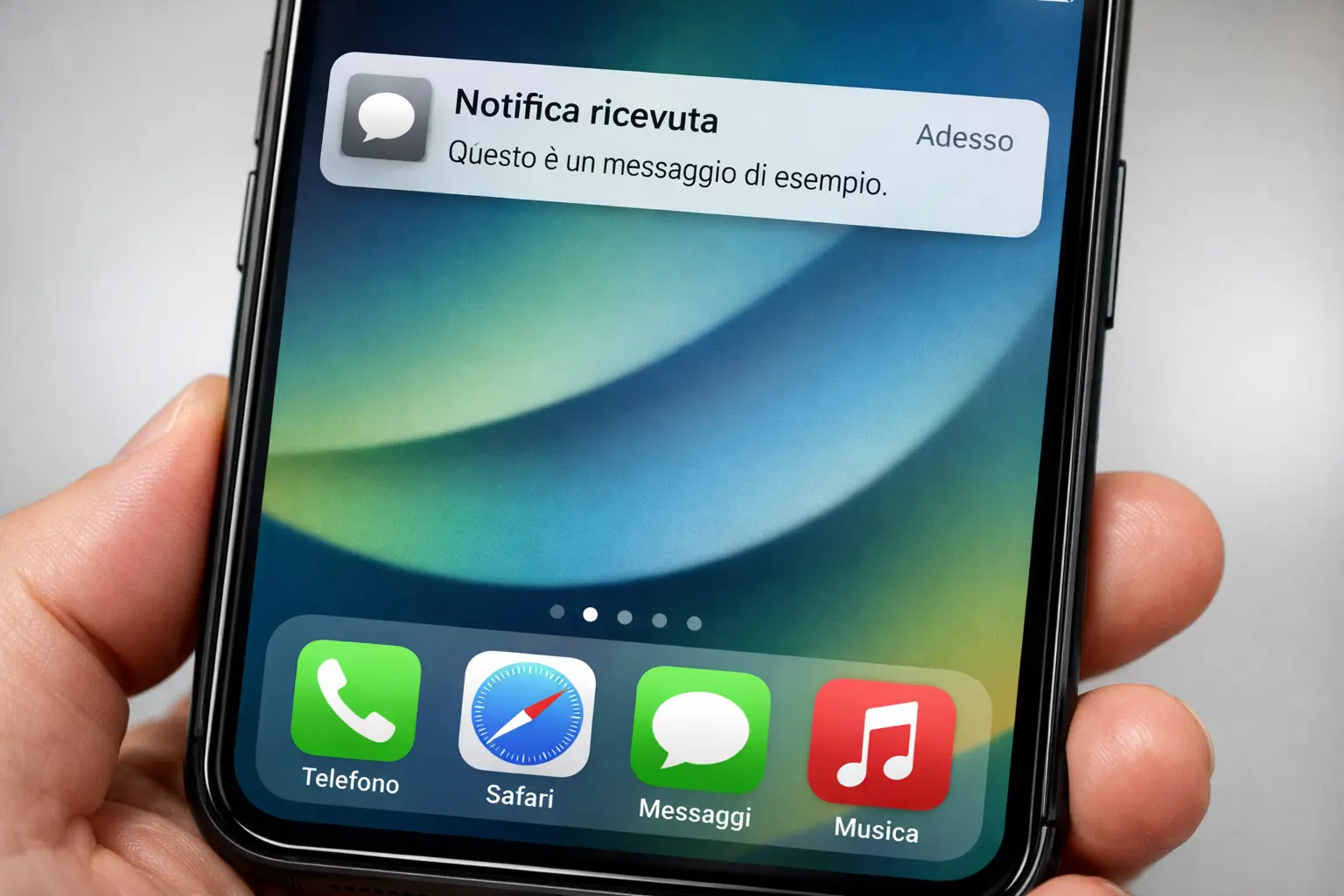 Notifica push su schermo smartphone