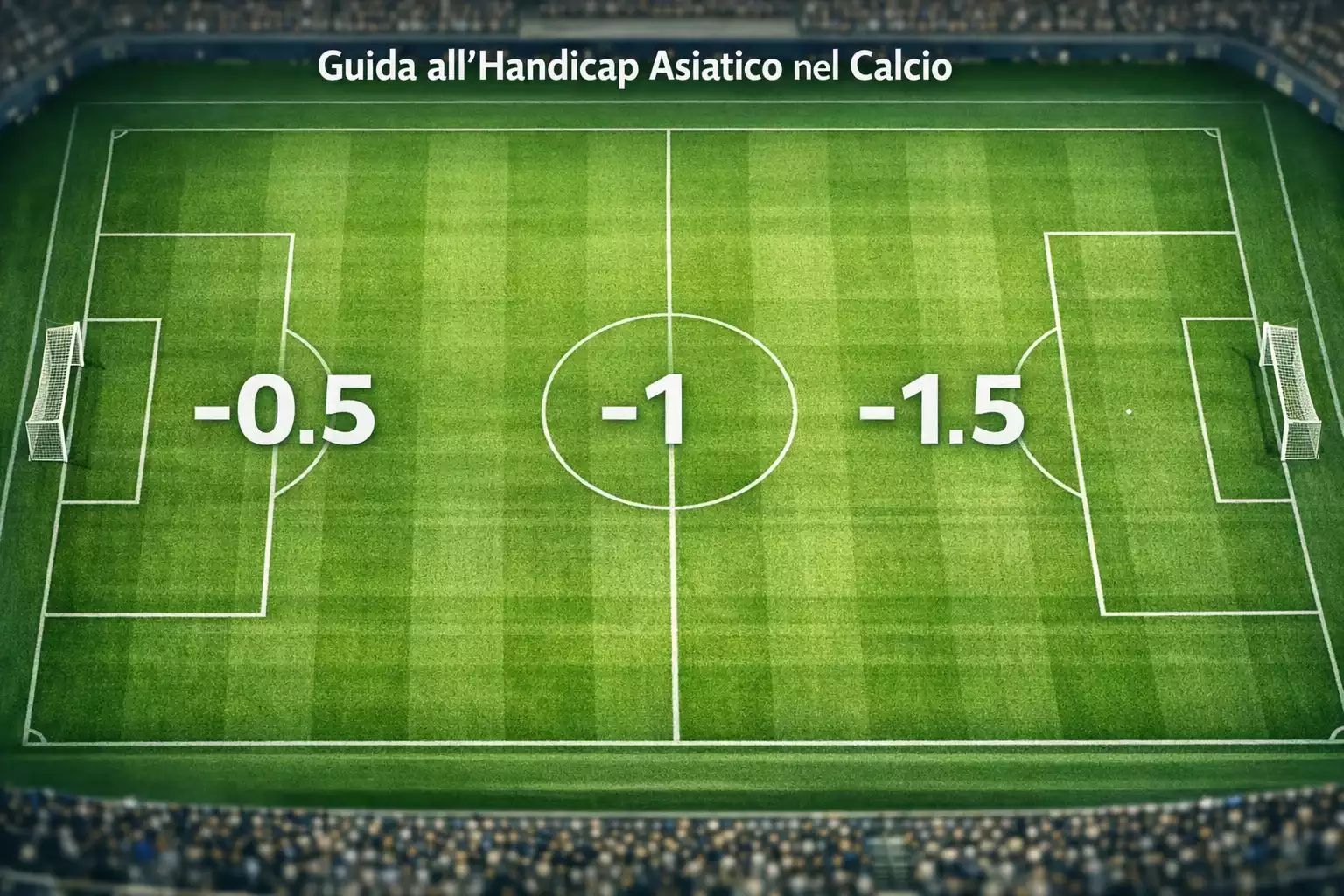 Campo da calcio con linee di handicap sovrapposte