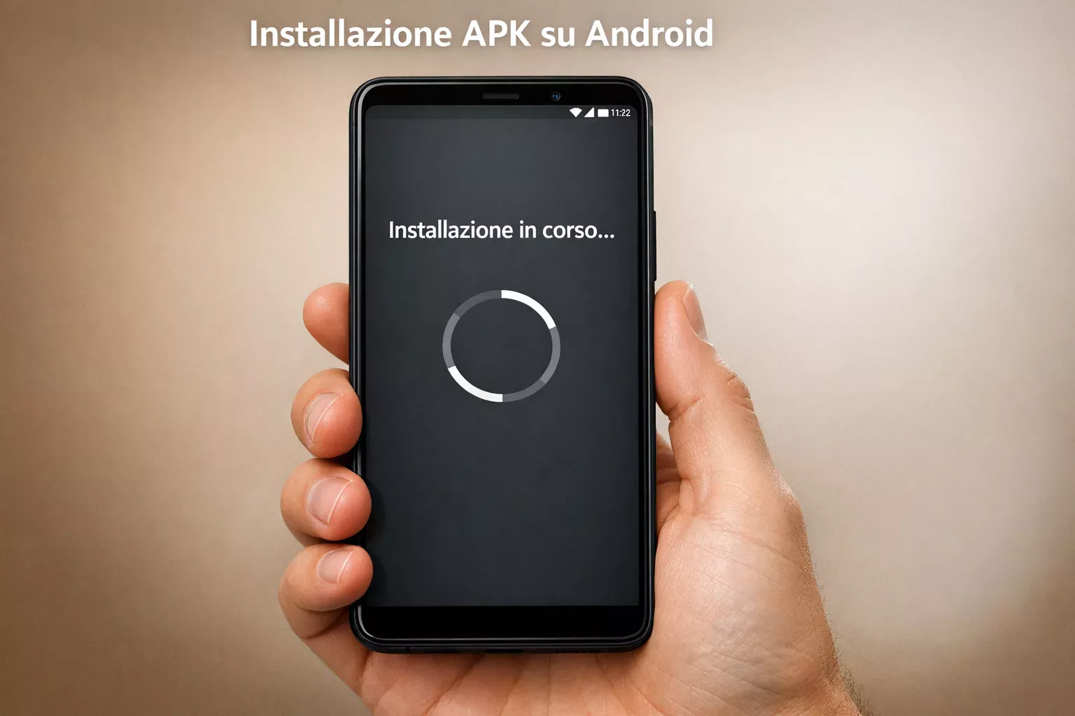 Smartphone Android con schermata installazione app scommesse