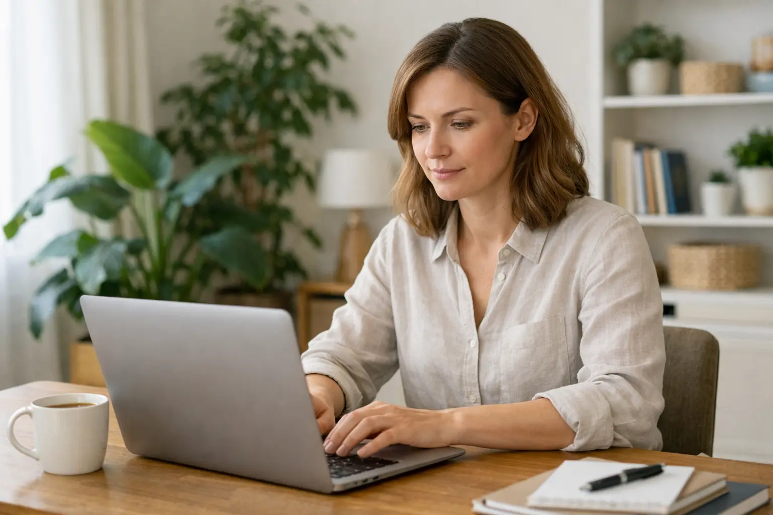 Persona che effettua registrazione online su laptop