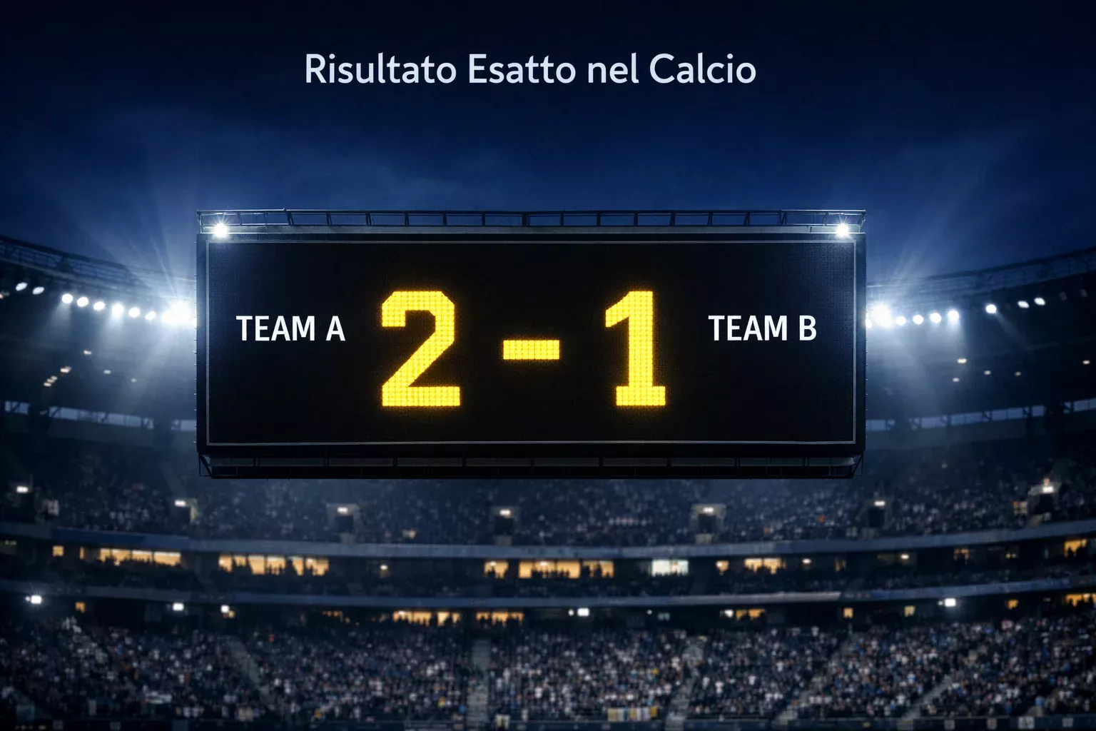 Tabellone luminoso di stadio con punteggio di una partita